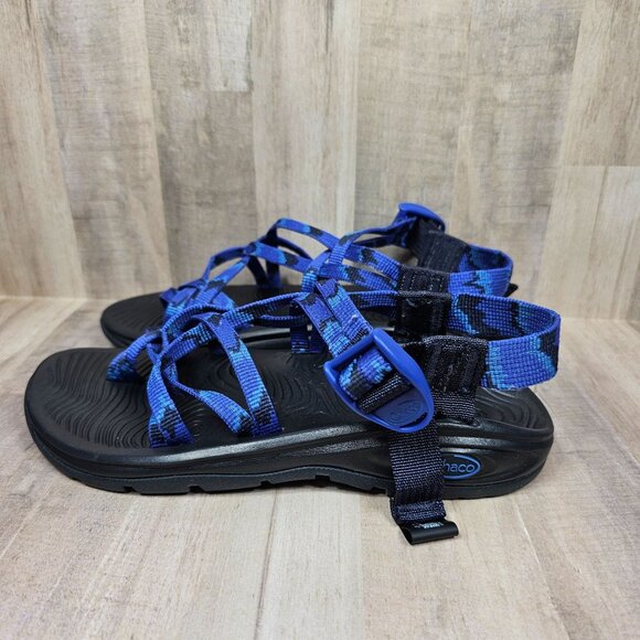 Chaco Womans Size 6 Z/Volv X2 Sandals Strappy Black Blue Shoes - Picture 5 of 11